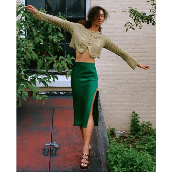 Urban Outfitters Dresses & Skirts - Urban Outfitters Edy Satin Midi Skirt